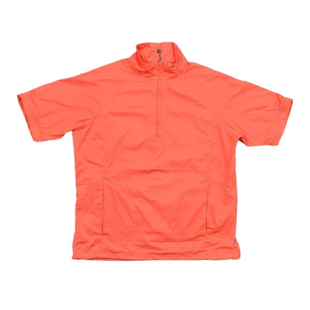 Nike Golf Red Polo Shirt Women's Small Golf Clima Fit Windbreaker Short Sleeve